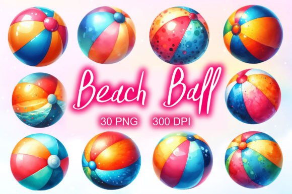 Beach Ball Clipart Watercolor Bundle: Illustrations Review