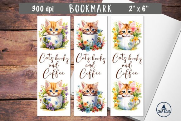 Bookmark Cats Watercolor Illustrations for Crafters