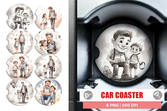 Car Coaster Father's Day Watercolor Illustrations Review