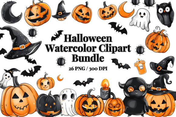 Cute Watercolor Halloween Illustrations for Blogs
