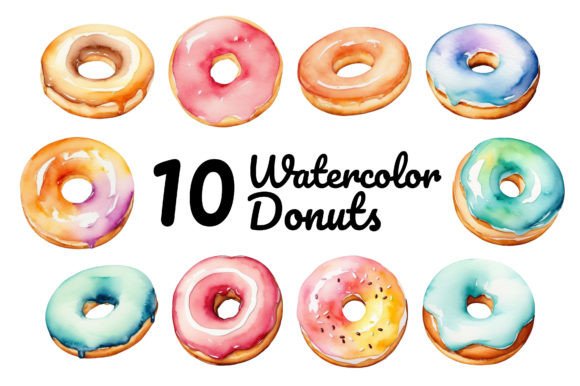 Donuts Watercolor Clipart Illustration Review