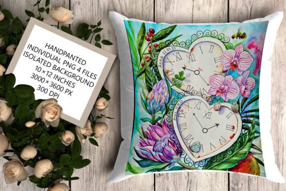Hand Drawn Watercolor Sublimation Clock