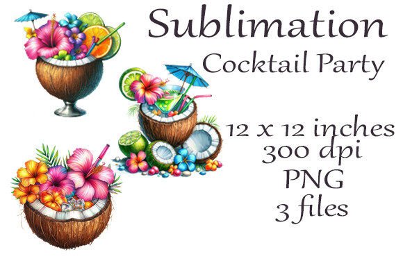 Sublimation Watercolor Cocktail Party Illustrations Review