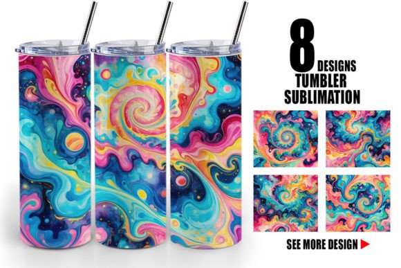 Tumbler Abstract Watercolor Swirl Illustrations Review