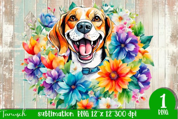 Watercolor Beagle Sublimation PNG for Illustrations