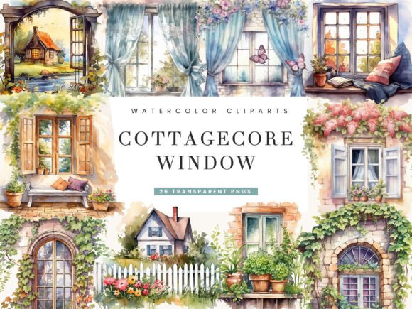 Watercolor Cottage Cor Window Clipart: Illustrations Review