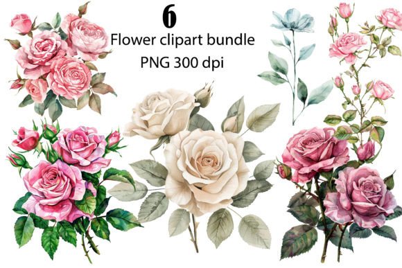 Watercolor Floral Flower Clipart, PNG: An Embroidery Review