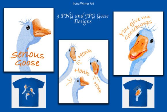 Watercolor Geese Clip Art Set: Illustrations for Sellers