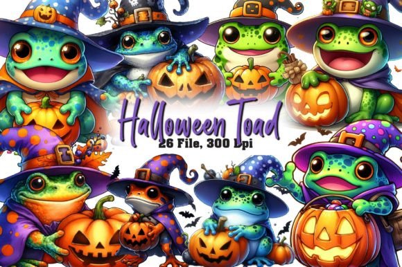Watercolor Halloween Toad: A Charming Illustration for Your Project