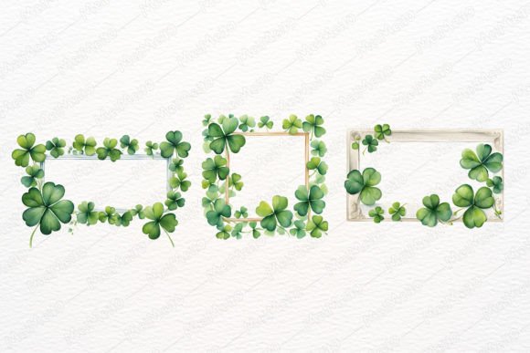 Watercolor Lucky Clover Frame Border Set: Illustrations Review