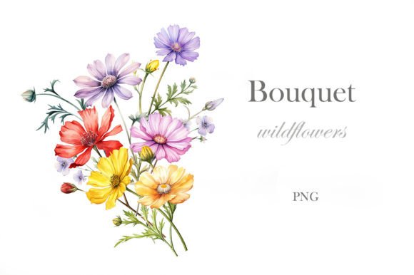 Watercolor Wildflowers Bouquet Illustrations Review